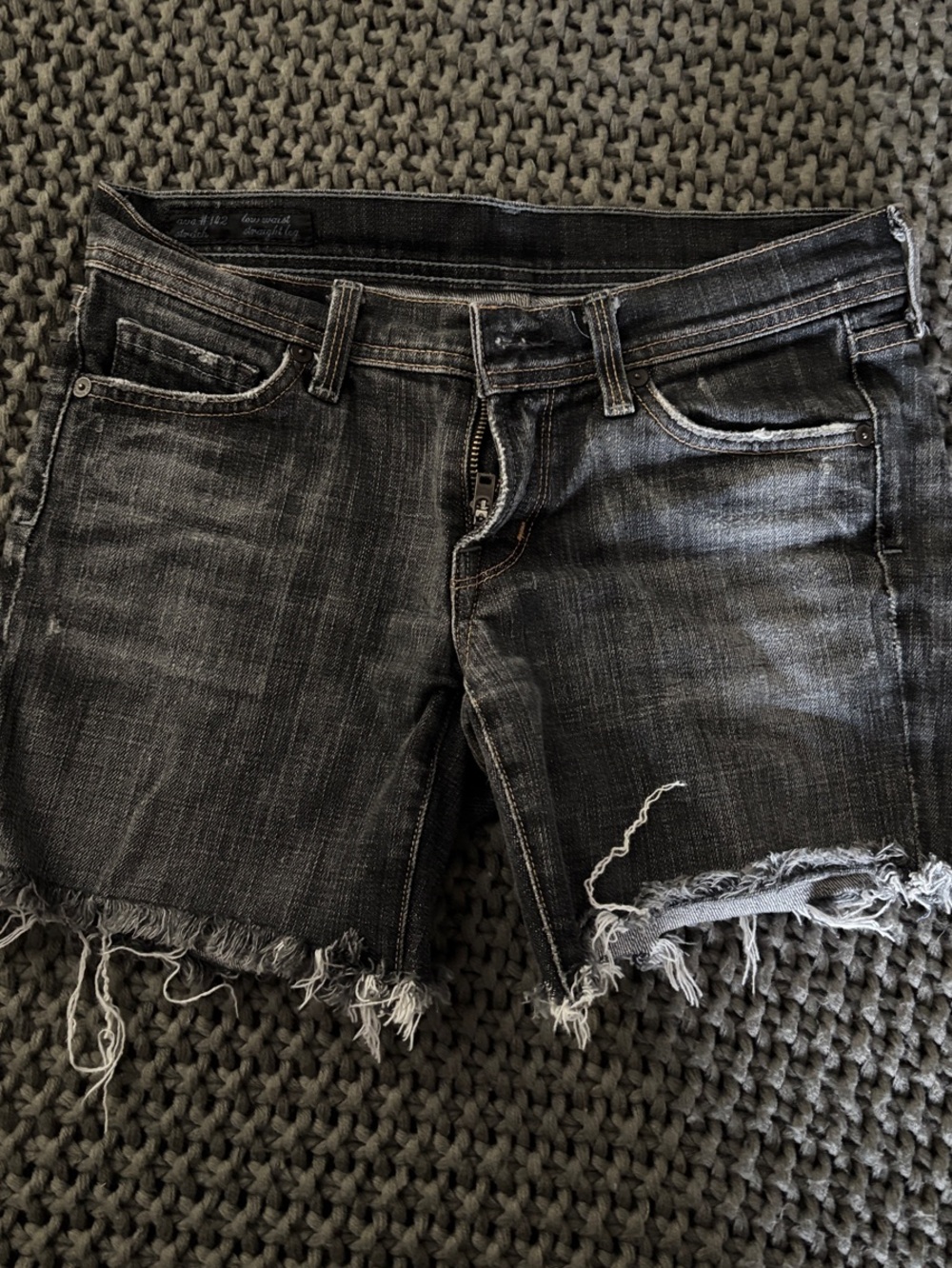 Citizens Of Humanity Black Distressed Denim Cutoff Shorts